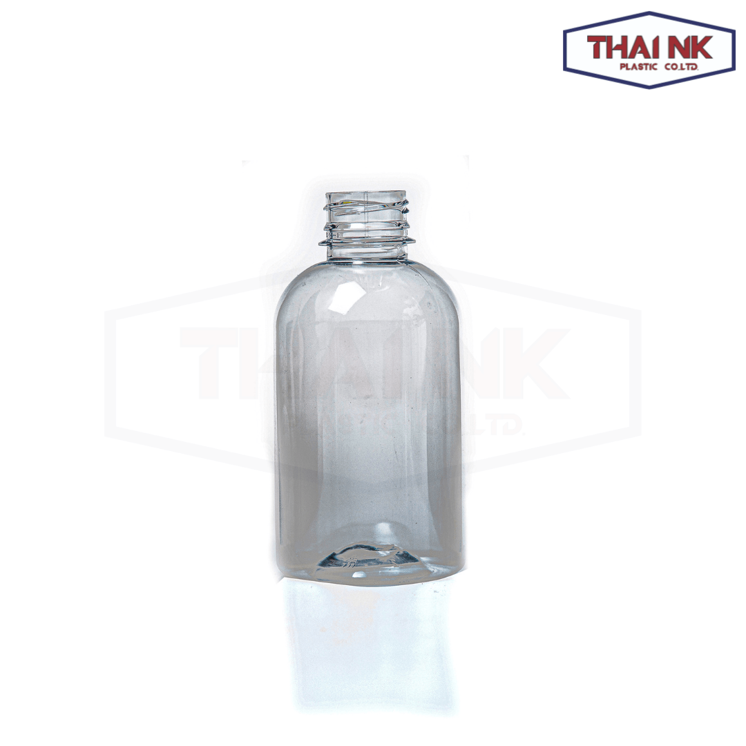 ขวดPET ทรงกลมเรียบเตี้ย 220 ปาก30 13g ใส - Thai N.K. Plastic